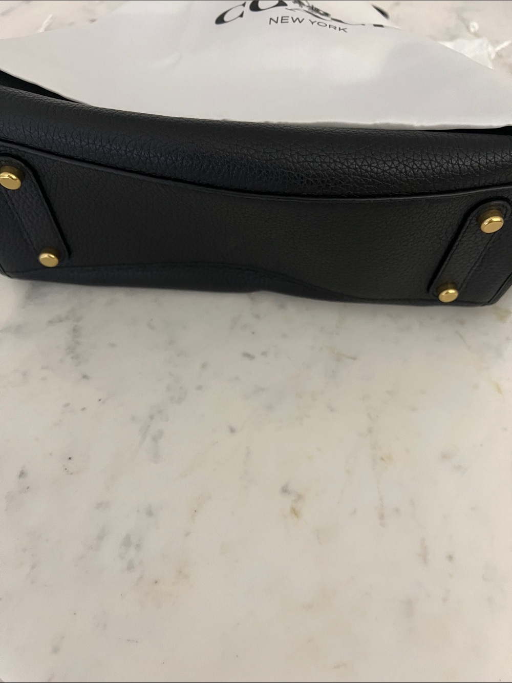 Coach Black Pebbled Leather Shoulder Bag with Gold-Tone Hardware - Picture 7 of 9